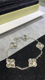 Van Cleef & Arpels white gold laser four-leaf clover five-flower bracelet-3731  